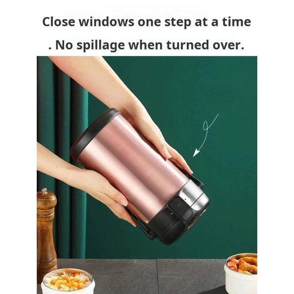 Stainless Steel Insulated Lunch Box with Spoon and Fork, Insulated Bag