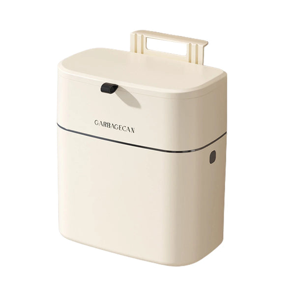 Stylish Hanging Trash Can for Home Toilets, Large Capacity Square Design, Comfortable Clamshell Lid