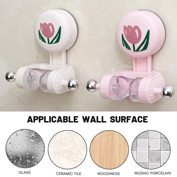 Suction Cup Shower Holder, Tulip No Hole Punch, 360° Adjustable Easy Disassembly