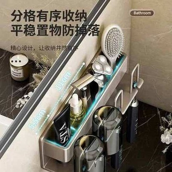 Toothbrush rack Bathroom perforation-free mouthwash cup