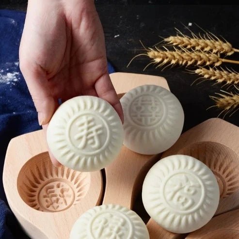 Traditional Hand-Crafted Wooden Steamed Bun Mold