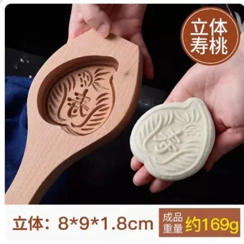 Traditional Hand-Crafted Wooden Steamed Bun Mold