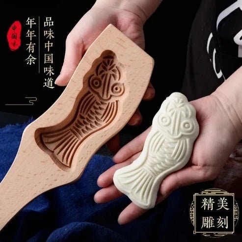 Traditional Hand-Crafted Wooden Steamed Bun Mold