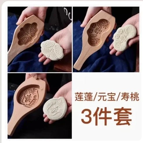 Traditional Hand-Crafted Wooden Steamed Bun Mold