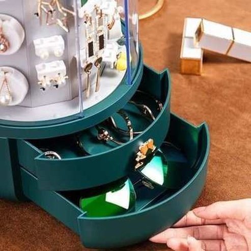Transparent Round Jewelry Box Display Stand