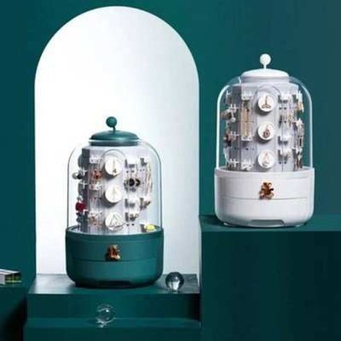 Transparent Round Jewelry Box Display Stand