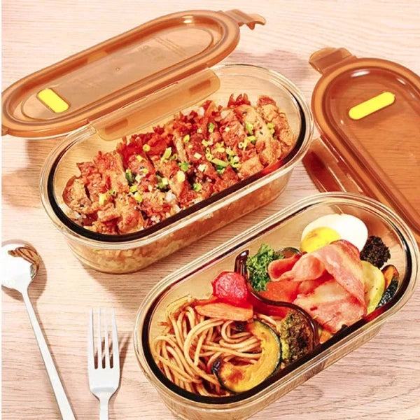 Transparent Glass Bento Box – Microwave & Refrigerator Safe Lunch Container