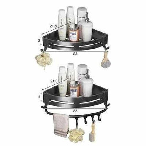 Triangle Bathroom Storage Shelf Wall Mounted – Perforation Free