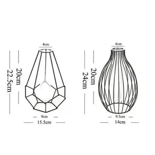 Tube Hydroponic Vase with Wrought Iron Frame