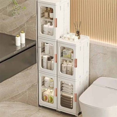 Ultra-narrow Bathroom Cabinet Floor Folding