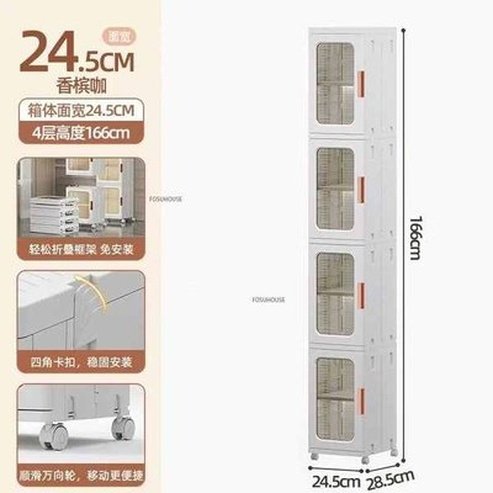 Ultra-narrow Bathroom Cabinet Floor Folding