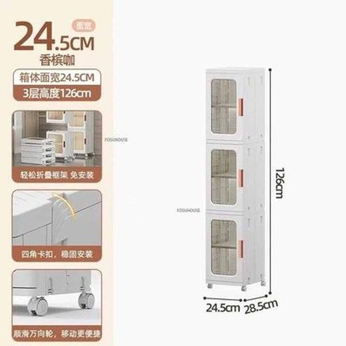 Ultra-narrow Bathroom Cabinet Floor Folding