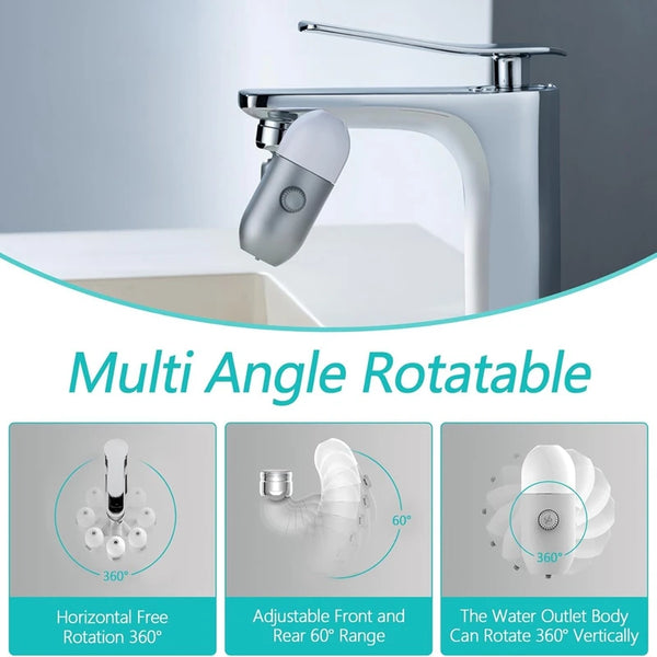 Universal Faucet Extender – 4-Mode Splash-Proof Swivel Aerator