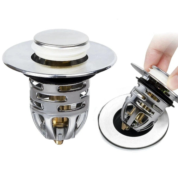 Universal Kitchen Sink Plug Stopper Press Bounce Basin Pop-up Drain Filter