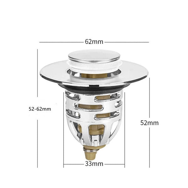 Universal Kitchen Sink Plug Stopper Press Bounce Basin Pop-up Drain Filter