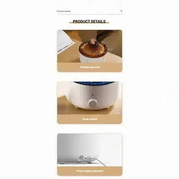 Volcano Flame Effect Essential Oil Diffuser and Air Humidifier