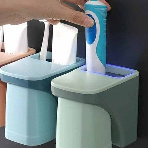 Wall Mount Magnetic Bathroom Gargle Toothbrush Cup