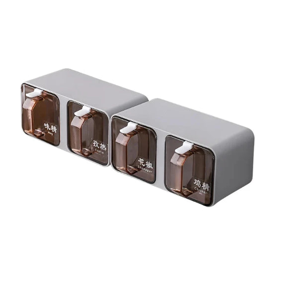 Wall-Mount Spice Organizer Box Set with Spoons