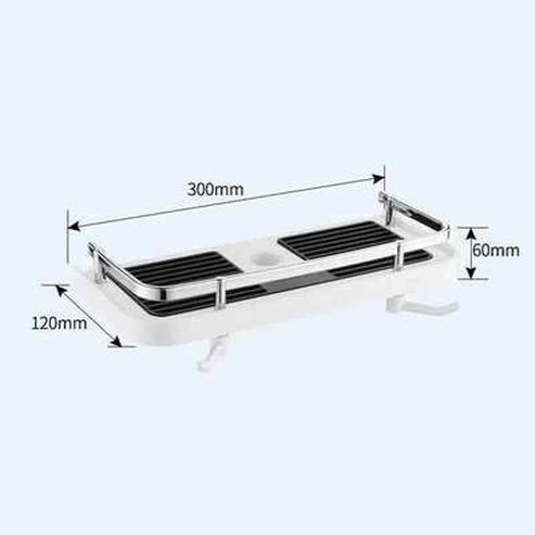 Wall-Mounted Bathroom Organizer with Shower Shelf Storage Rack