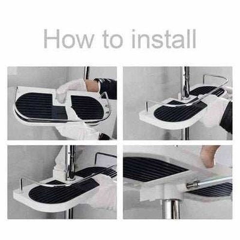 Wall-Mounted Bathroom Organizer with Shower Shelf Storage Rack