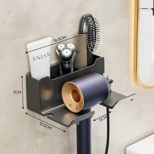 Wall Mounted Hair Dryer Holder for Bathroom