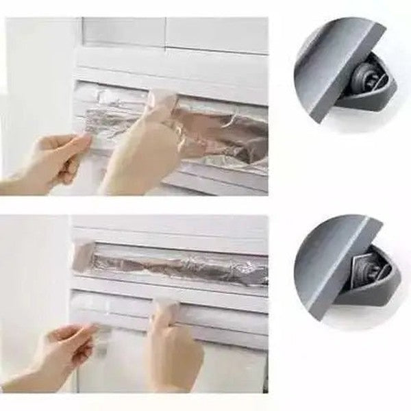 Wall-Mounted Kitchen Organizer for Paper Towels and Cling Film