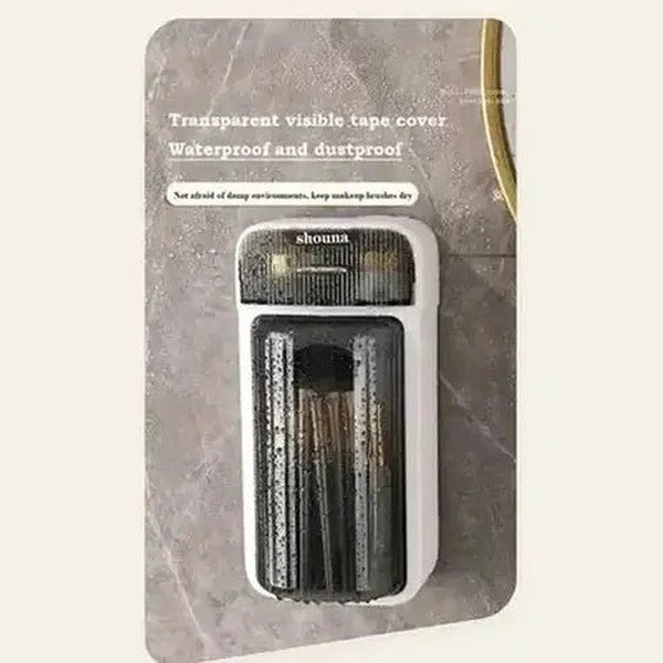 Wall-Mounted Rotating Makeup Brush Holder