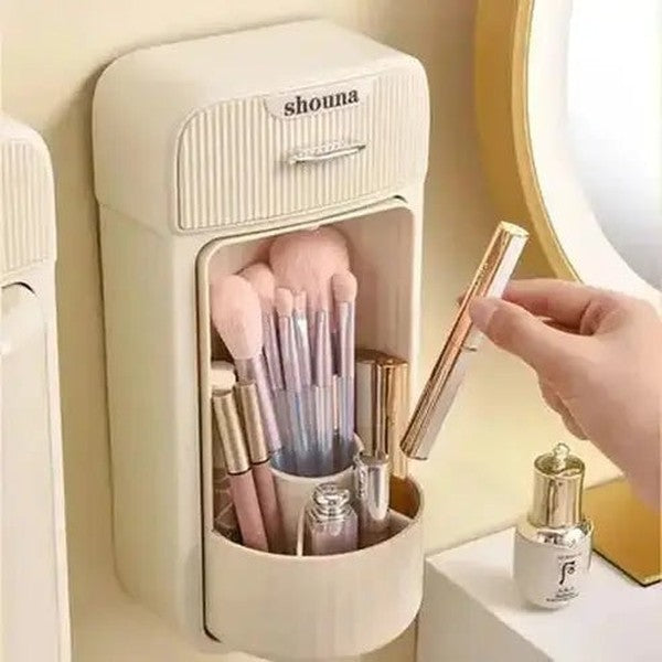 Wall-Mounted Rotating Makeup Brush Holder