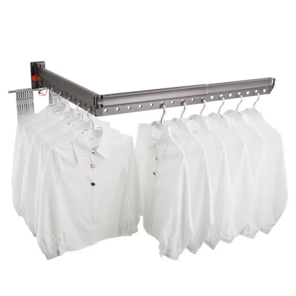 Wall-Mounted Foldable Clothes Drying Rack – Space-Saving Laundry Storage