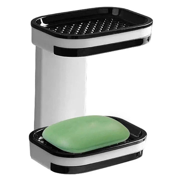 Wall-Mounted Self-Draining Rack for Soap and Sponges in Bathroom