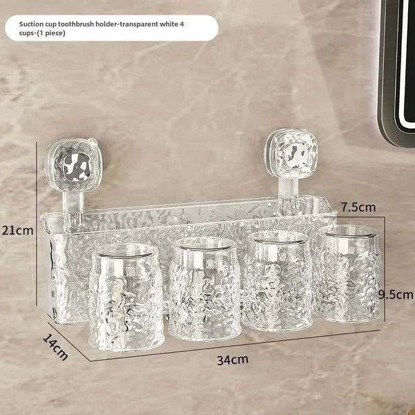 Wall-Mounted Toothbrush Holder – No-Drill Bathroom Storage Rack