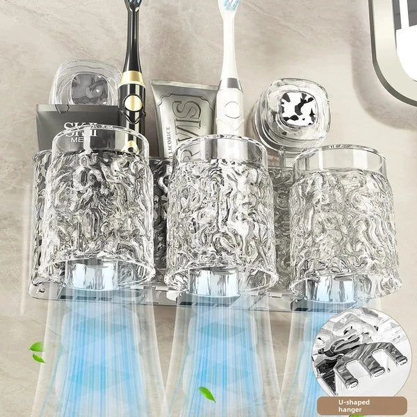 Wall-Mounted Toothbrush Holder – No-Drill Bathroom Storage Rack