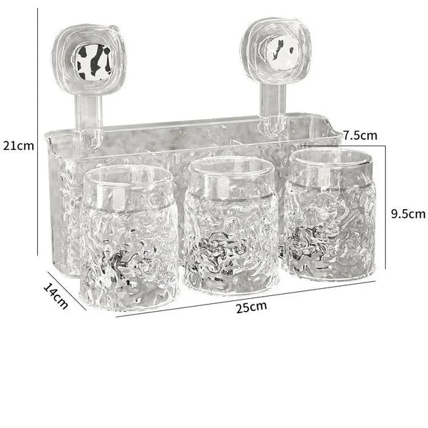 Wall-Mounted Toothbrush Holder – No-Drill Bathroom Storage Rack