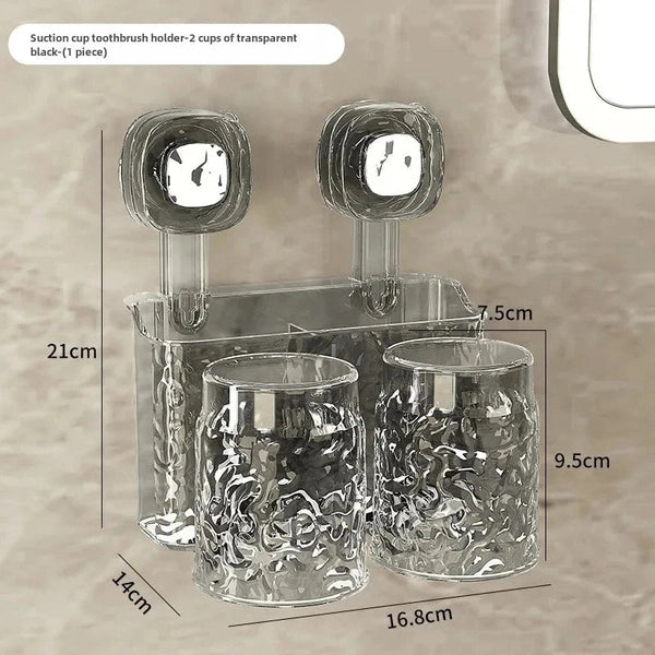 Wall-Mounted Toothbrush Holder – No-Drill Bathroom Storage Rack