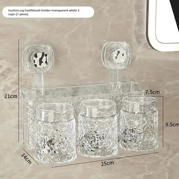 Wall-Mounted Toothbrush Holder – No-Drill Bathroom Storage Rack