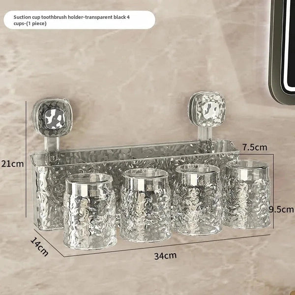 Wall-Mounted Toothbrush Holder – No-Drill Bathroom Storage Rack