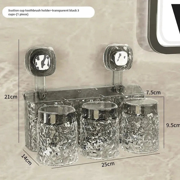 Wall-Mounted Toothbrush Holder – No-Drill Bathroom Storage Rack