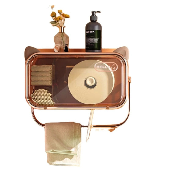 Wall-mounted Disposable Cleaning Towel, Bathroom Facial Tissue Storage Rack