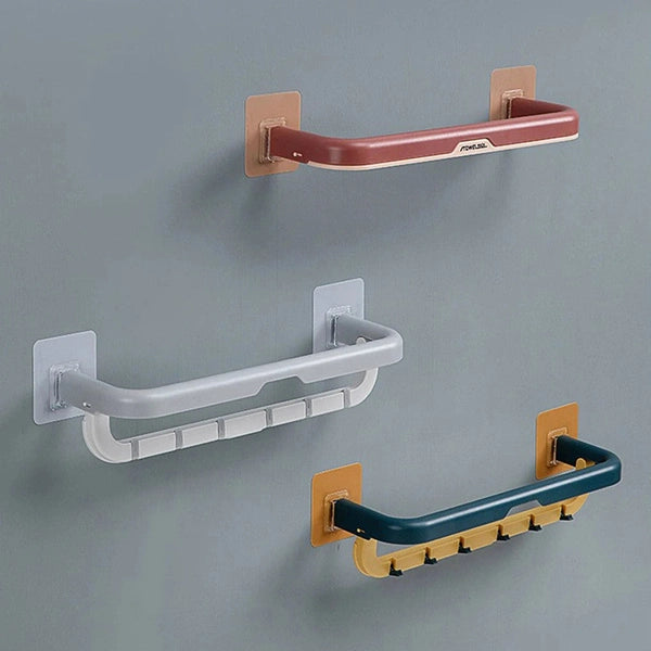 Wall Mounted Towel Rack, Plastic Bathroom Hanging Bar, Toilet Holder