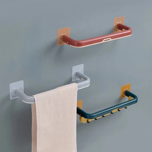 Wall Mounted Towel Rack, Plastic Bathroom Hanging Bar, Toilet Holder