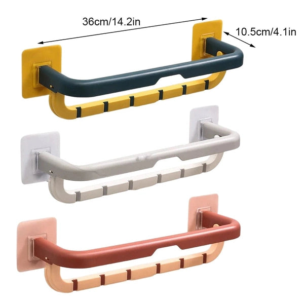 Wall Mounted Towel Rack, Plastic Bathroom Hanging Bar, Toilet Holder