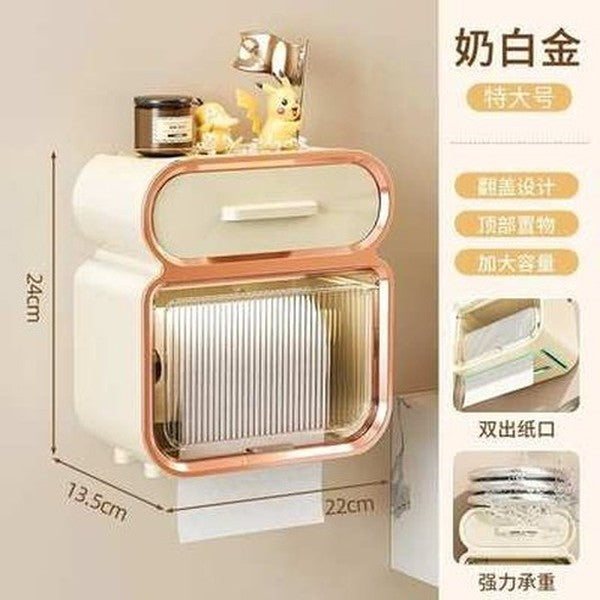 Water-Resistant Wall-Mounted Toilet Paper Organizer