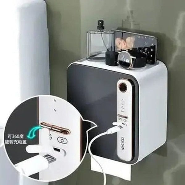 Waterproof Wall-Mounted Toilet Roll and Paper Towel Holder