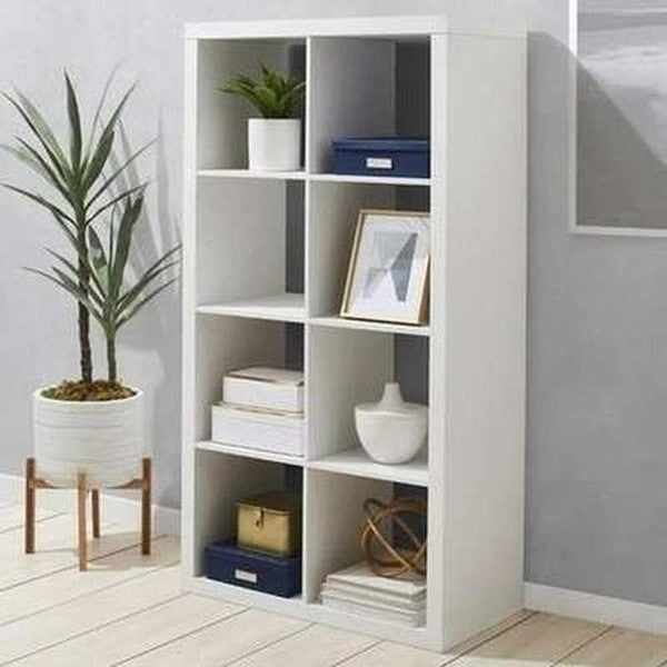 White Texture 8-Cube Storage Organizer