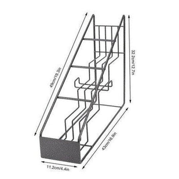 Wire Bottle Holder 4 Compartments Stainless Steel