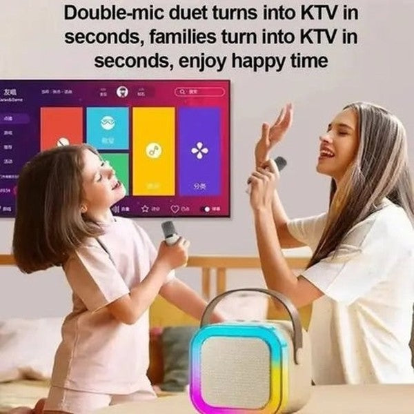 Wireless Karaoke Speaker with LED Light and Microphone