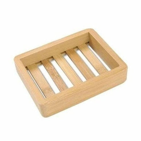 Wooden Natural Bamboo Soap Dishes Tray Holder Storage Soap Rack Plate
