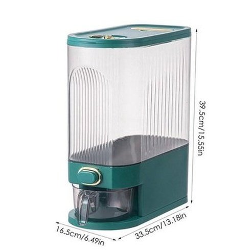 cereal storage bucket with dispenser cup, rice dispenser, cereal dispenser with measuring cup, airtight rice box dispenser with time indicator: food storage containers.