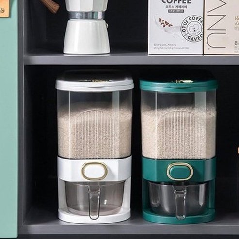 cereal storage bucket with dispenser cup, rice dispenser, cereal dispenser with measuring cup, airtight rice box dispenser with time indicator: food storage containers.