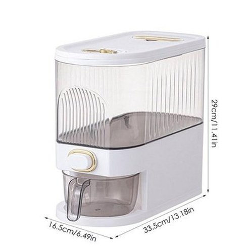 cereal storage bucket with dispenser cup, rice dispenser, cereal dispenser with measuring cup, airtight rice box dispenser with time indicator: food storage containers.